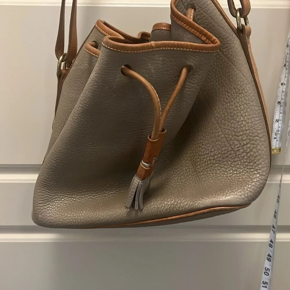 Vintage 1970's Dooney & Bourke Brown Leather AWL Bucket Bag All Weather Leather